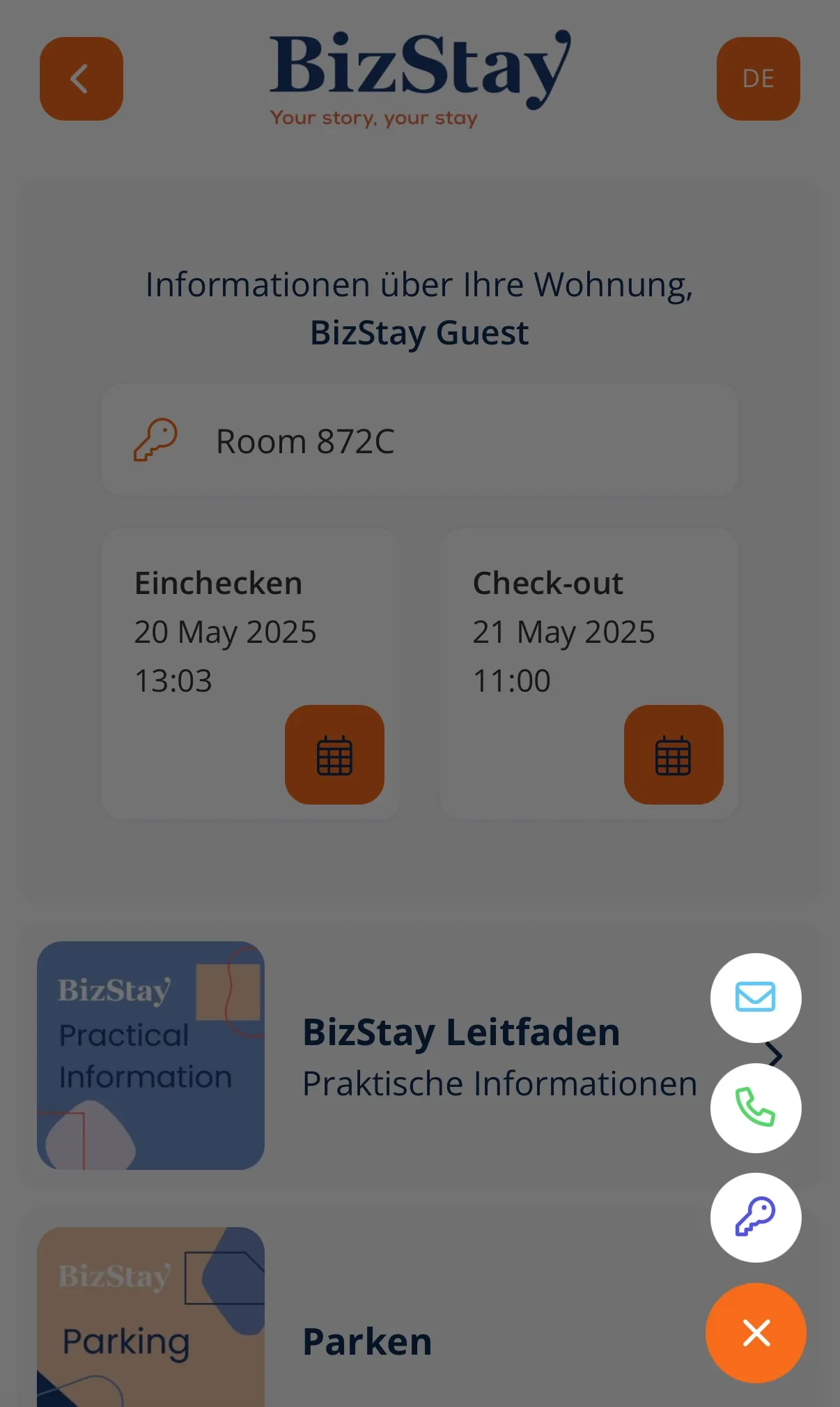 Mobile app BizStay
